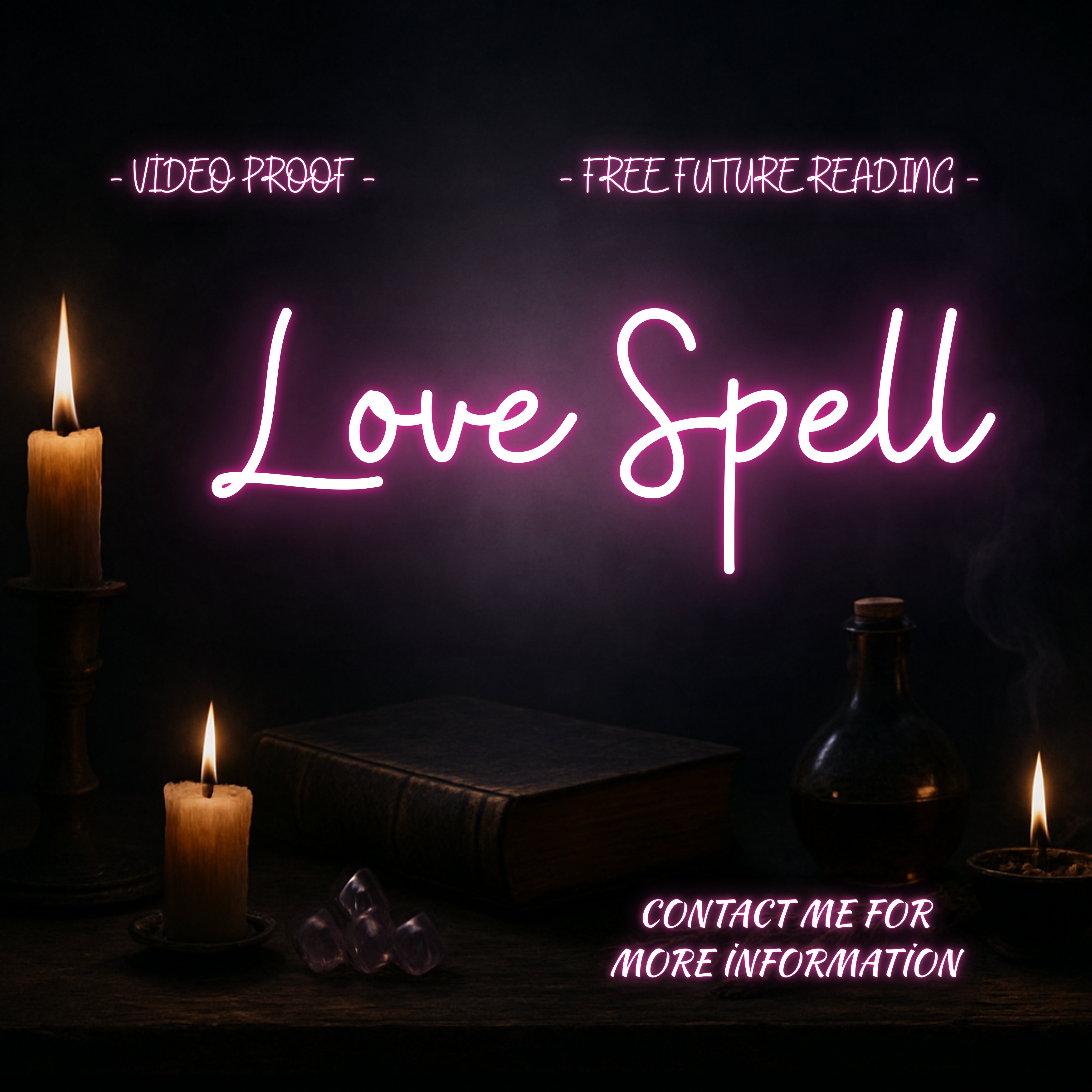 Love Spell ritual with candles to enhance romantic energy