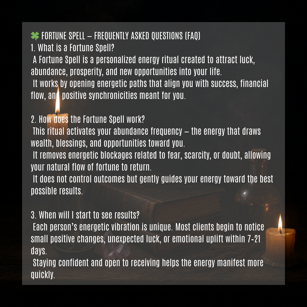 Good Fortune and Success Spell Kit packaged with intention and positive energy