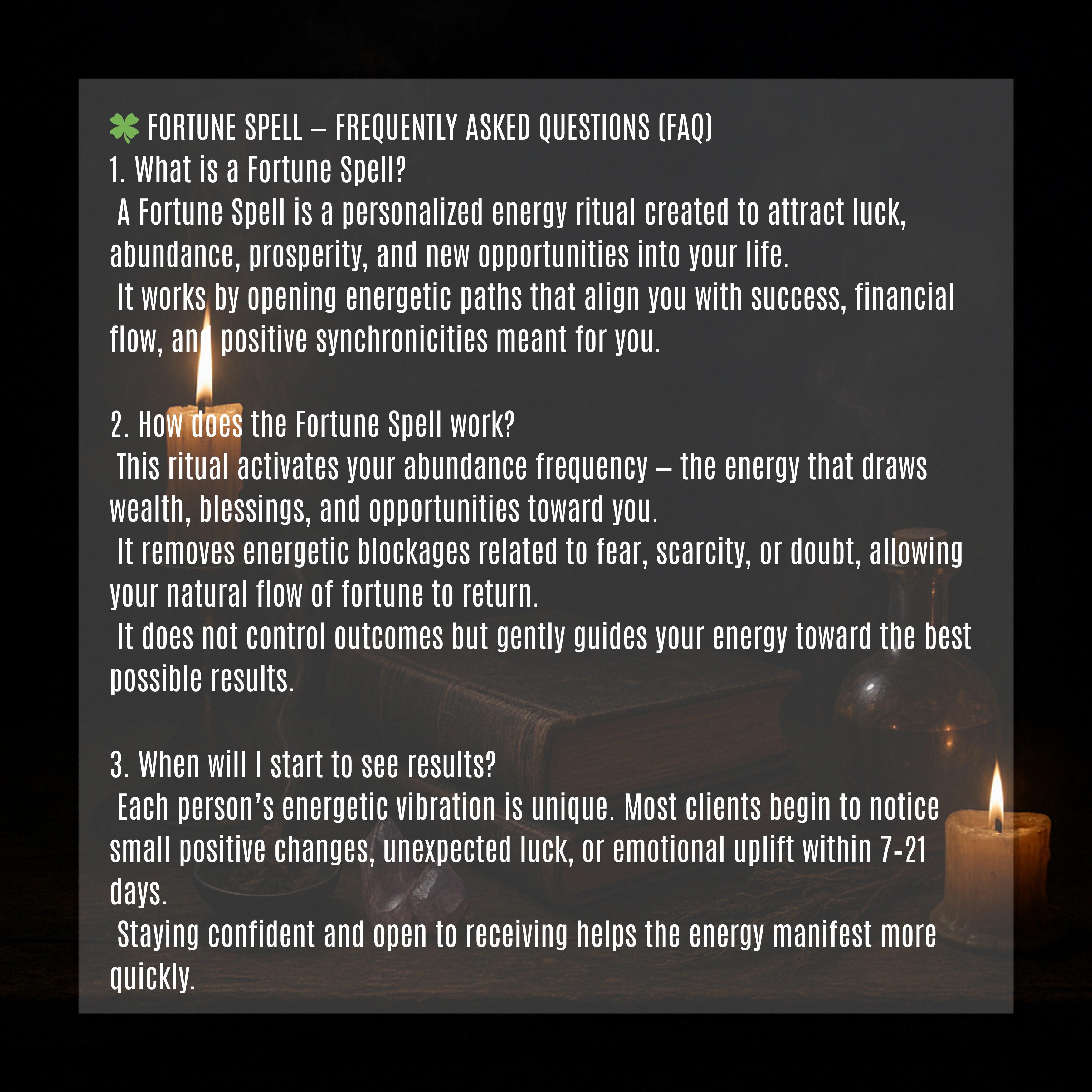 Good Fortune and Success Spell Kit packaged with intention and positive energy