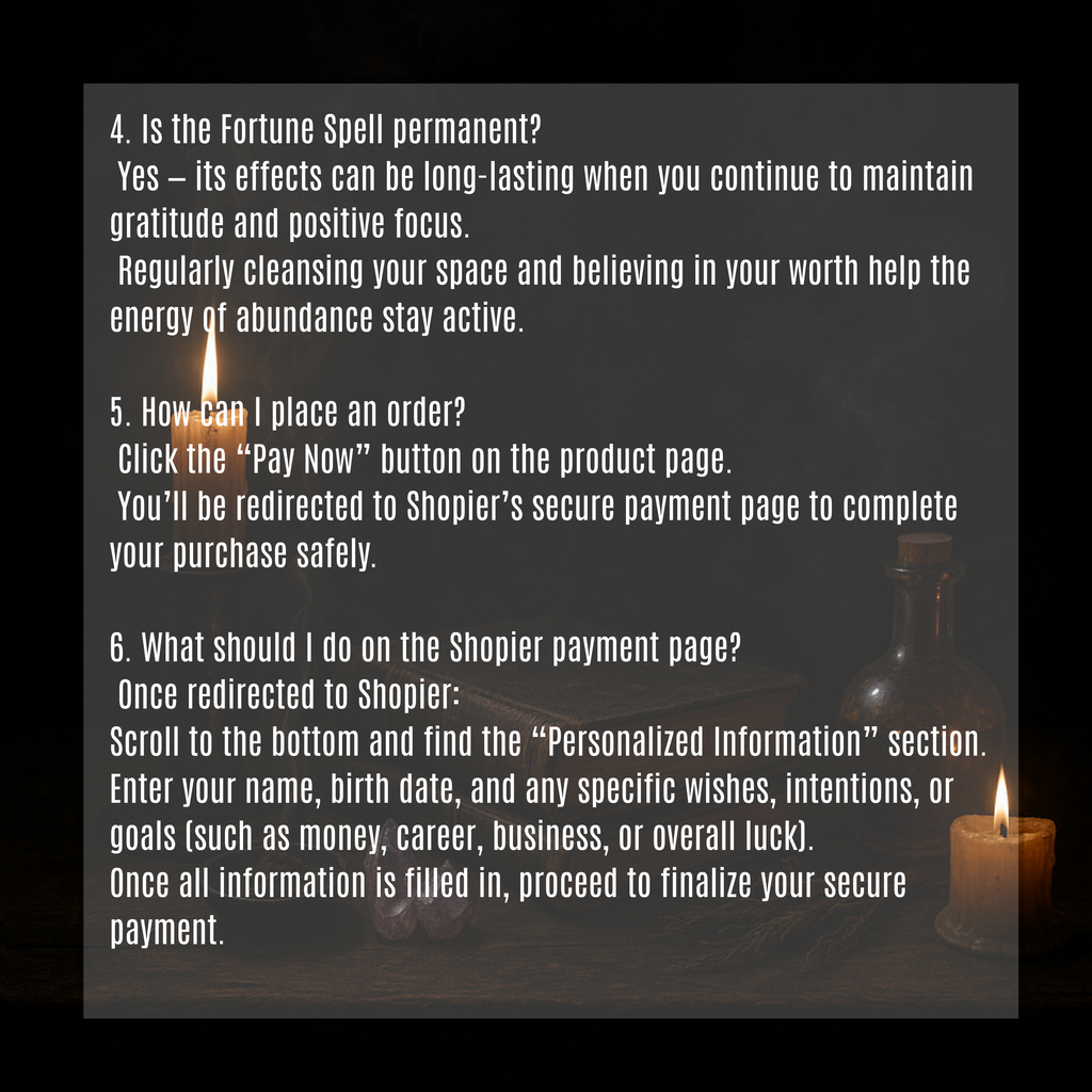 Mystical spell display symbolizing abundance, growth, and spiritual balance