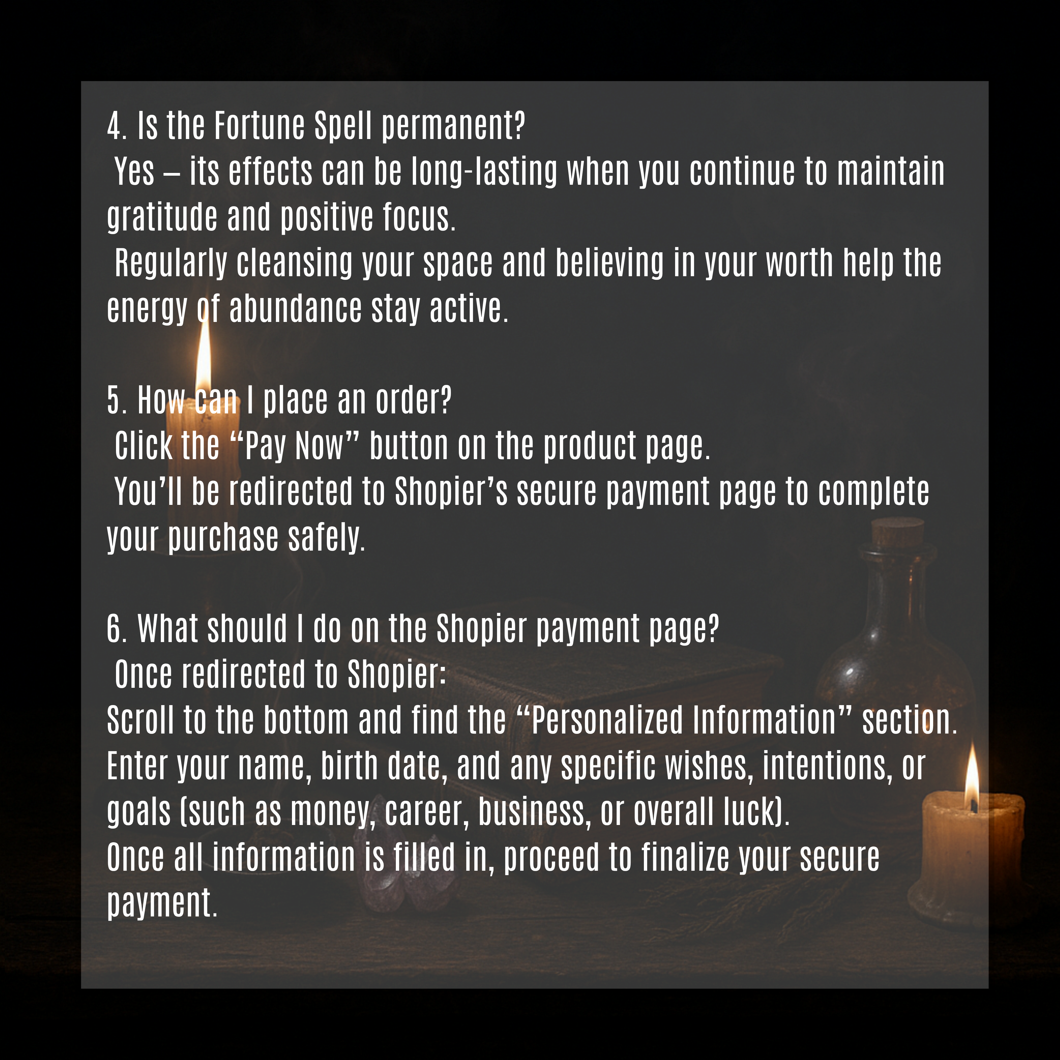 Mystical spell display symbolizing abundance, growth, and spiritual balance